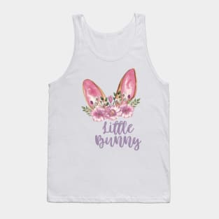 Little Bunny - Easter Bunny Ears with Purple Flowers Tank Top